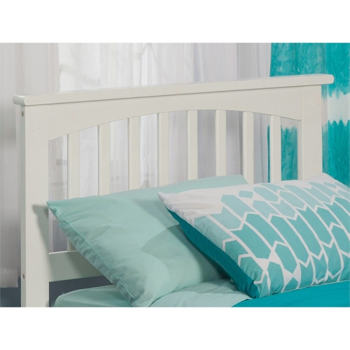 AFI Mission Twin Solid Wood Headboard with Device Charger in White