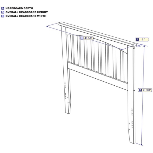 AFI Mission Twin Solid Wood Headboard with Device Charger in White