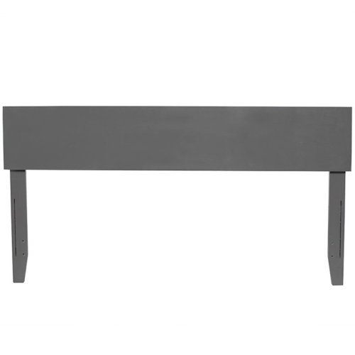 AFI Orlando Queen Solid Wood Panel Headboard with Device Charger in Gray