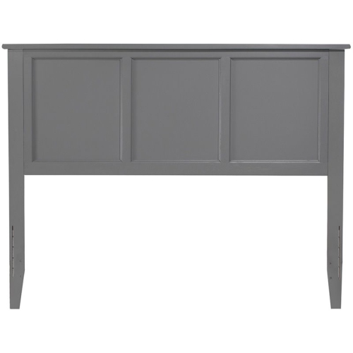 AFI Madison Full Solid Wood Panel Headboard with Device Charger in Gray