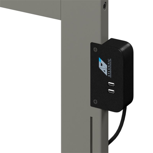 AFI Madison Full Solid Wood Panel Headboard with Device Charger in Gray