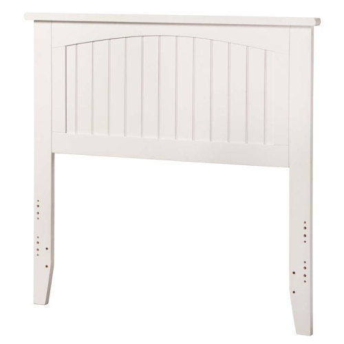 AFI Nantucket Twin Solid Wood Panel Headboard with Device Charger in White