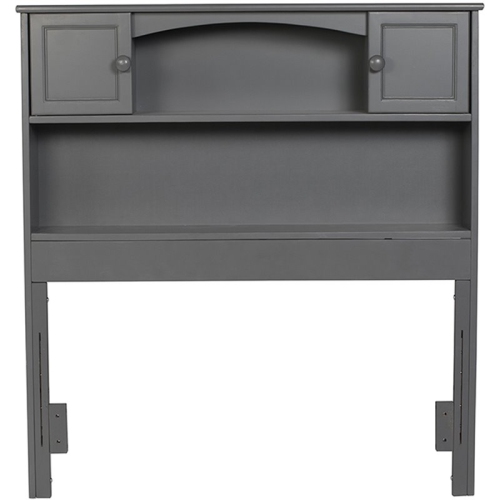 Bowery Hill Solid Wood Bookcase Twin Headboard in Gray