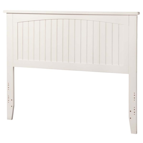 AFI Nantucket Full Solid Wood Panel Headboard with Device Charger in White