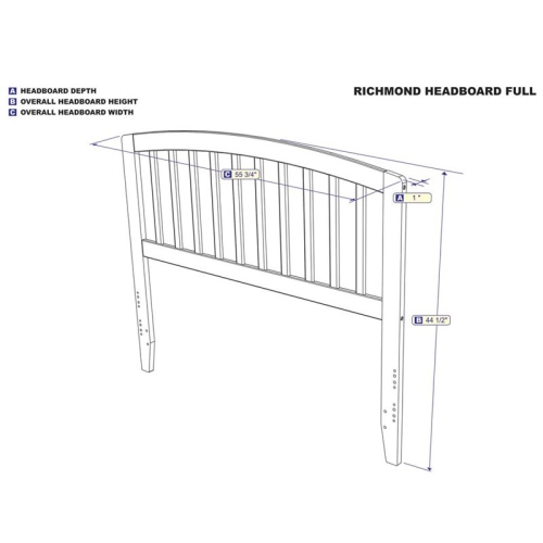 AFI Richmond Full Solid Wood Headboard with Device Charger in White