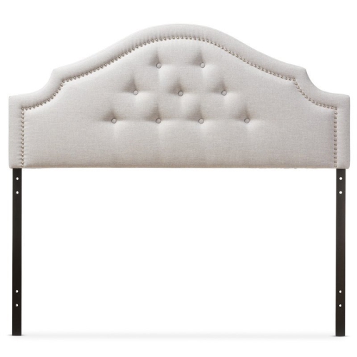 Cora Upholstered Queen Headboard in Grayish Beige