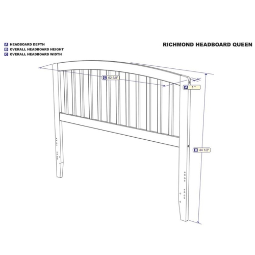 AFI Richmond Queen Solid Wood Headboard with Device Charger in Espresso