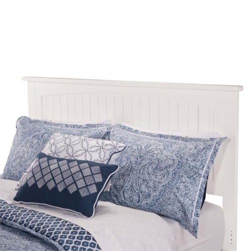 AFI Nantucket King Solid Wood Panel Headboard with Device Charger in White