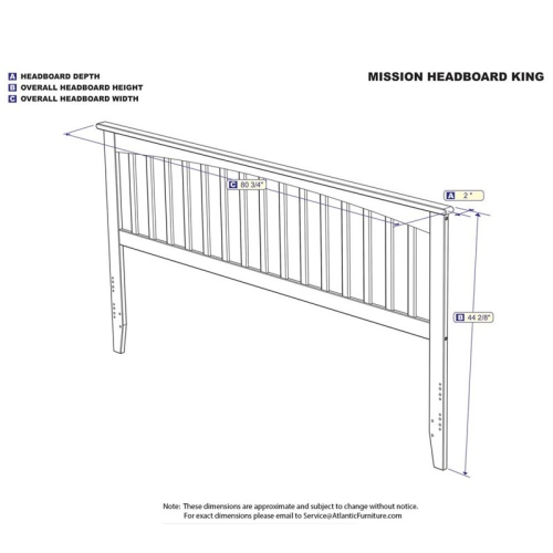 AFI Mission King Solid Wood Headboard with Device Charger in Espresso