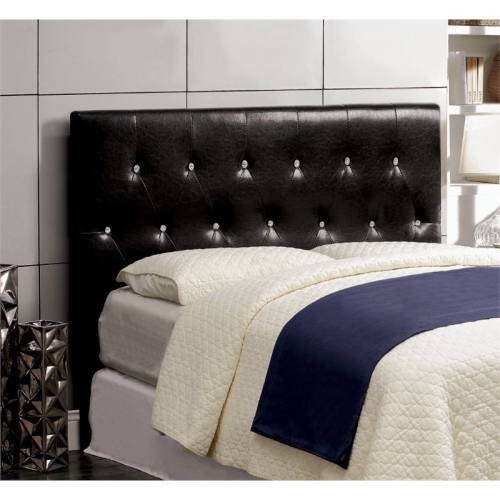 Furniture of America Kylen Faux Leather Full/Queen Headboard in Black