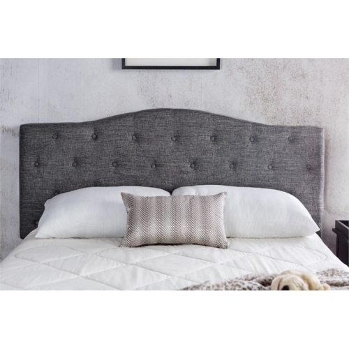 Furniture of America Saira Fabric Full/Queen Tufted Headboard in Gray