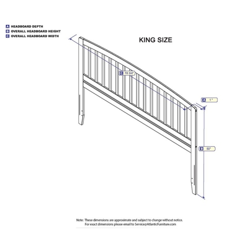 Bowery Hill Solid Wood Spindle King Headboard in Gray