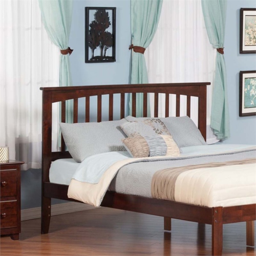 AFI Mission Queen Solid Wood Headboard with Device Charger in Walnut