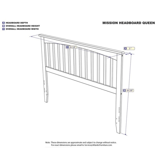 AFI Mission Queen Solid Wood Headboard with Device Charger in Walnut