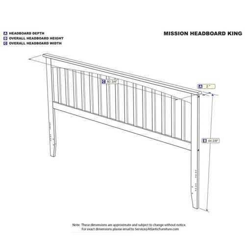 AFI Mission King Solid Wood Headboard with Device Charger in Walnut