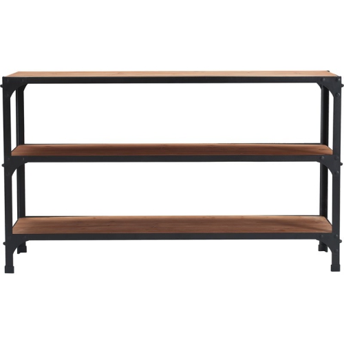Serta Overland Media Shelf Wood and Black Metal