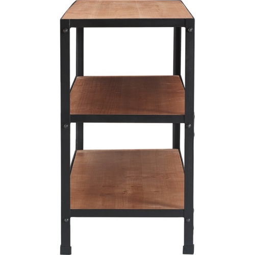 Serta Overland Media Shelf Wood and Black Metal