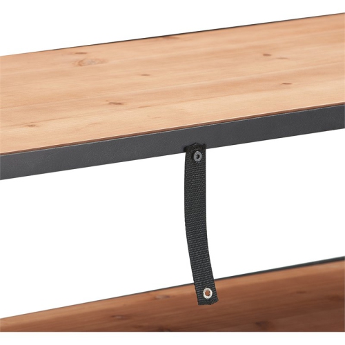 Serta Overland Media Shelf Wood and Black Metal