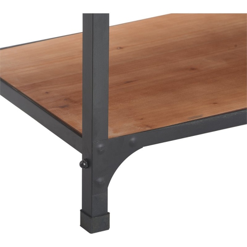 Serta Overland Media Shelf Wood and Black Metal