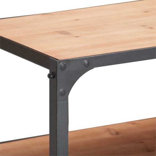 Serta Overland Media Shelf Wood and Black Metal