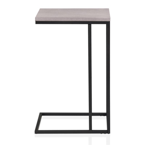 Furniture of America Vidan Rustic Metal C-Shaped Side Table in Antique White