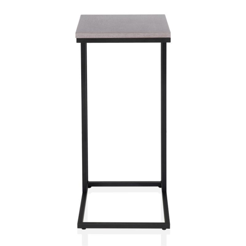 Furniture of America Vidan Rustic Metal C-Shaped Side Table in Antique White