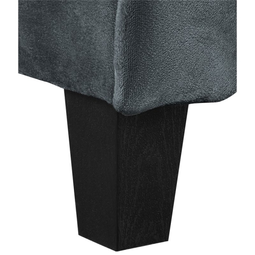 Bowery Hill 18.5" Contemporary Microfiber Loveseat Couch in Dark Gray