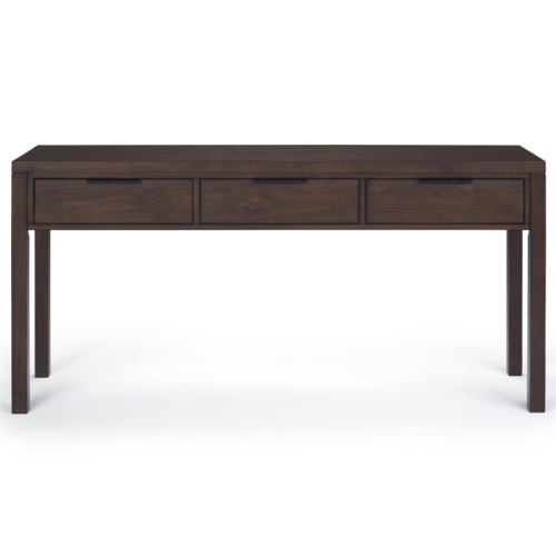 Simpli Home Hollander Wood 60" Contemporary Console Table in Warm Walnut Brown