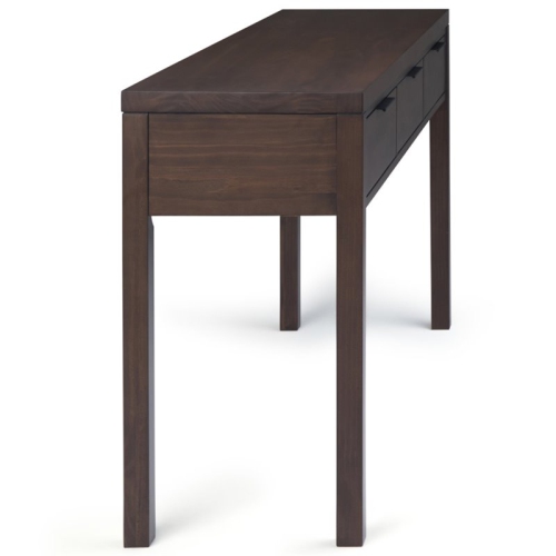 Simpli Home Hollander Wood 60" Contemporary Console Table in Warm Walnut Brown