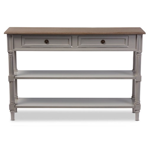 Baxton Studio Edouard 47" Console Table in Weathered Oak and Gray