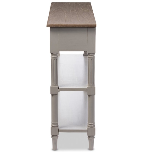 Baxton Studio Edouard 47" Console Table in Weathered Oak and Gray