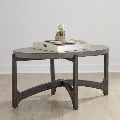 Cascade Dark Brown Oval Cocktail Table