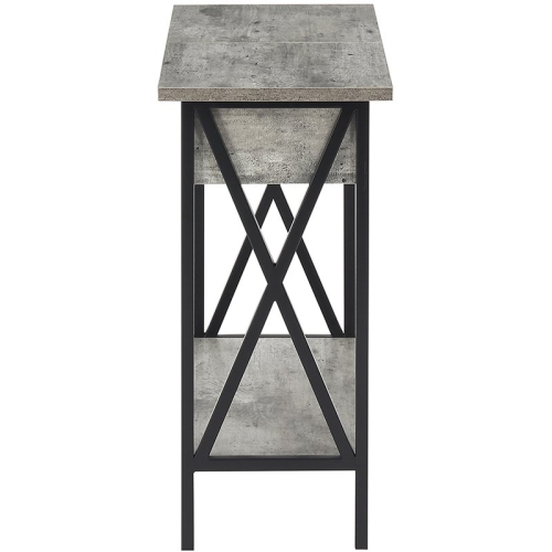 Convenience Concepts Tucson Electric Flip Top End Table in Faux Birch Gray Wood