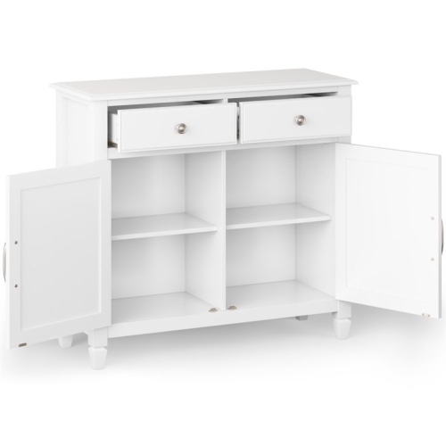 Simpli Home Connaught 2 Door Solid Wood Entryway Console Table in White