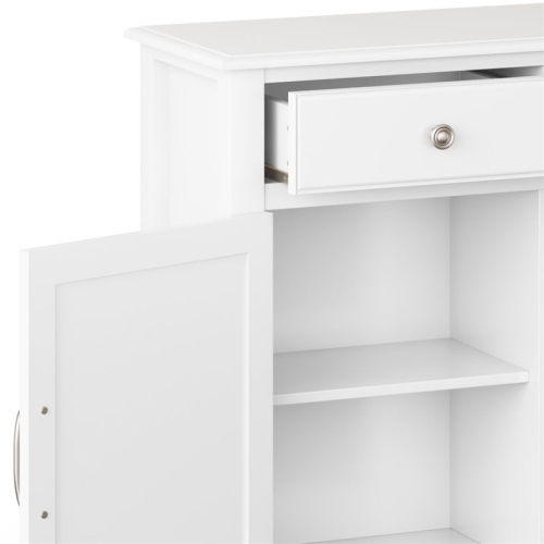 Simpli Home Connaught 2 Door Solid Wood Entryway Console Table in White