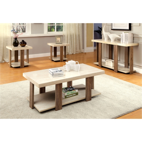 Furniture of America Haven Contemporary Wood 1-Shelf Console Table in Light Oak