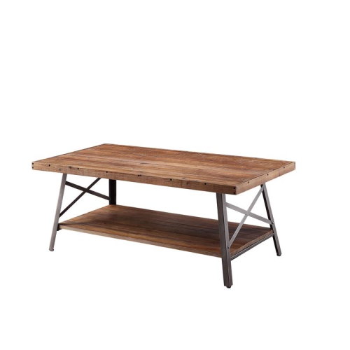 ACME FURNITURE  Acme Ikram Coffee Table In Weathered Oak And Sandy In Black