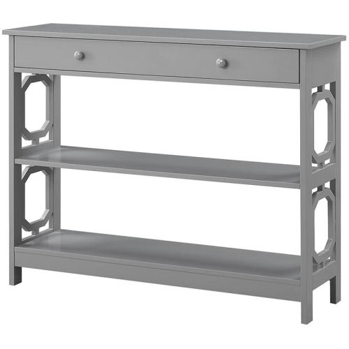 CONVENIENCE CONCEPTS  Omega Storage Console Table In Wood Finish In Gray