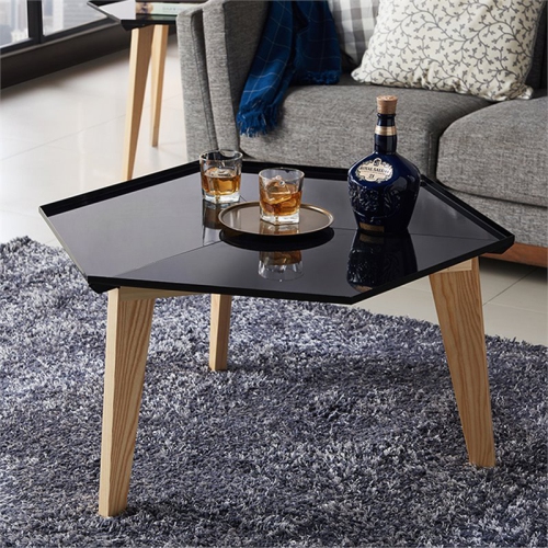 Furniture of America Bok Modern Chic Metal Tray-Top Coffee Table in Black