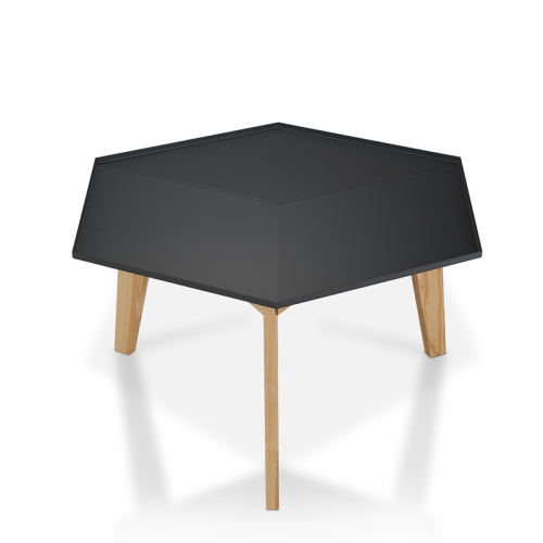 Furniture of America Bok Modern Chic Metal Tray-Top Coffee Table in Black