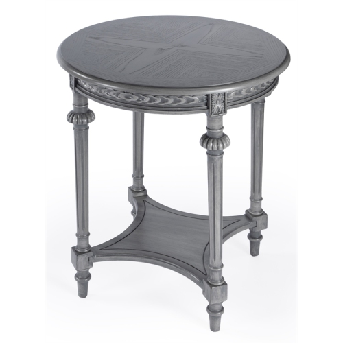 Butler Hellinger Round Gray Wood Lamp Table
