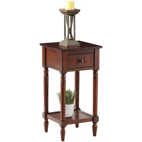 CONVENIENCE CONCEPTS  French Country Khloe One-Drawer Accent End Table In Wood Finish In Mahogany
