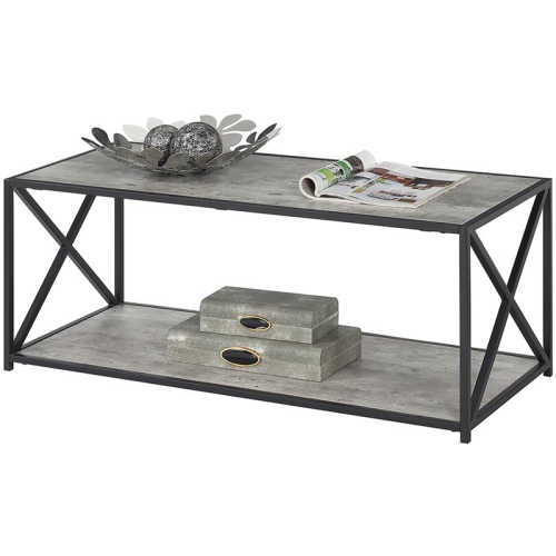 Convenience Concepts Tucson Coffee Table in Faux Birch Gray Wood Finish