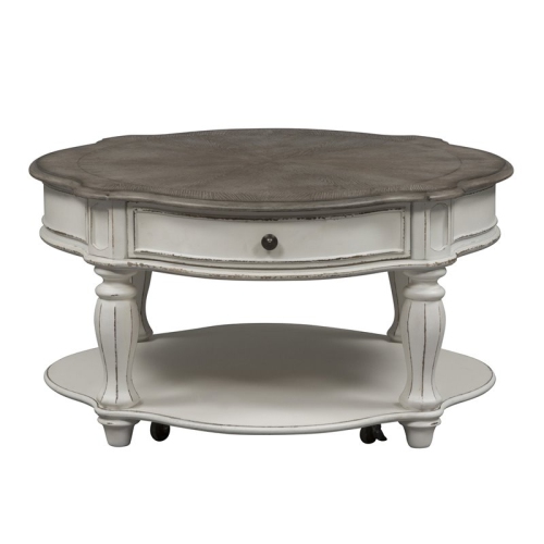 LIBERTY FURNITURE Magnolia Manor White Round Cocktail Table