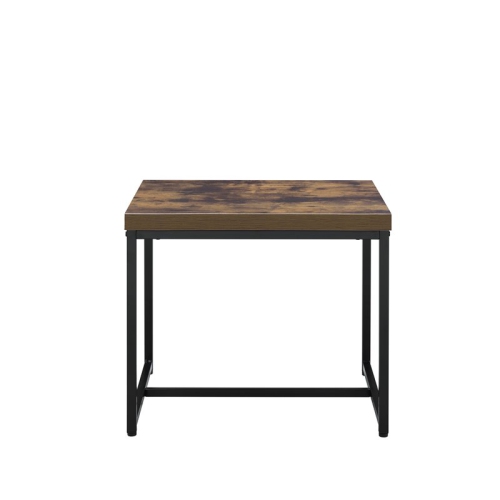 ACME Bob Square End Table in Weathered Oak and Black