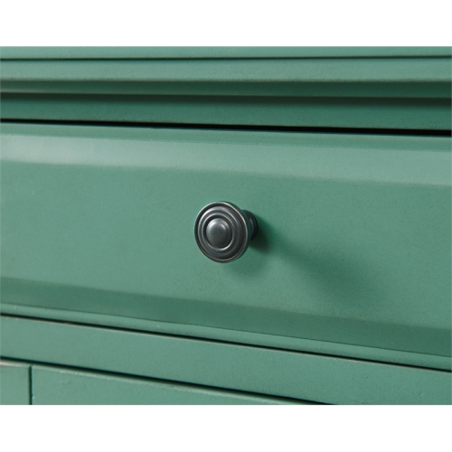 Bowery Hill Traditional Chairside Table with Power in Antique Teal Green