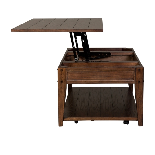 Lake House Dark Brown Lift Top Cocktail Table