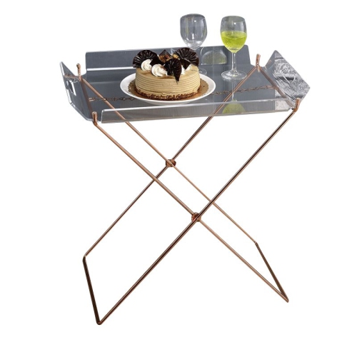 BOWERY HILL  Tray Table In Clear Acrylic And Copper