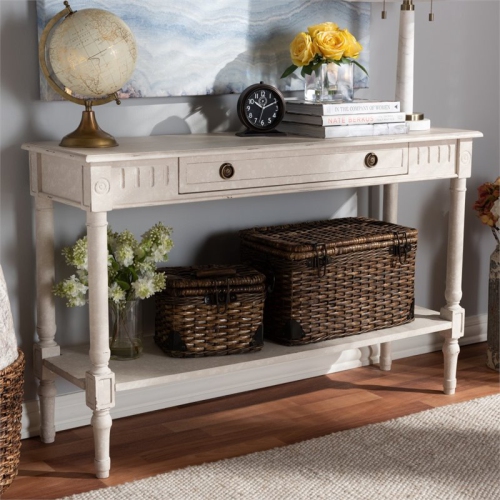 Baxton Studio Ariella 47" Console Table in Whitewashed