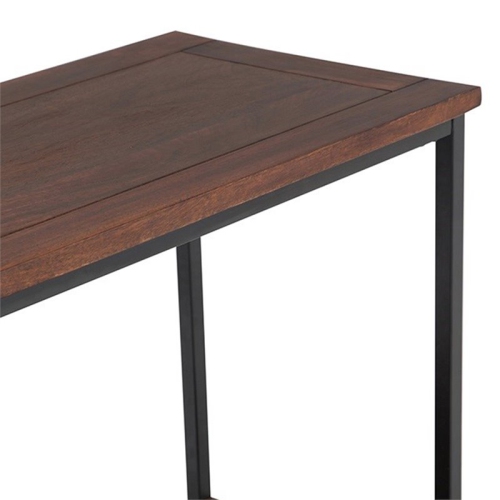Skyler 54 in. W MANGO WOOD and Metal Console Sofa Table in Dark Cognac Brown